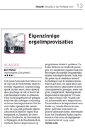 Recensie cd Bert Matter - Eigenzinnige orgelimprovisaties